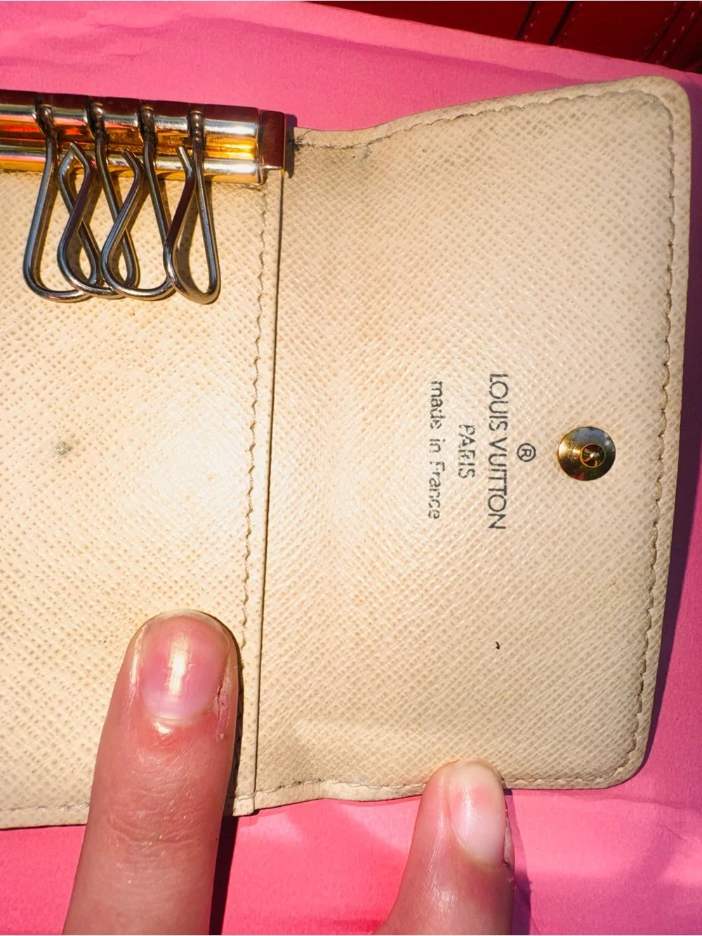 Louis Vuitton Damier Azur Multicles 4-Key Holder-Made in France- Vintage